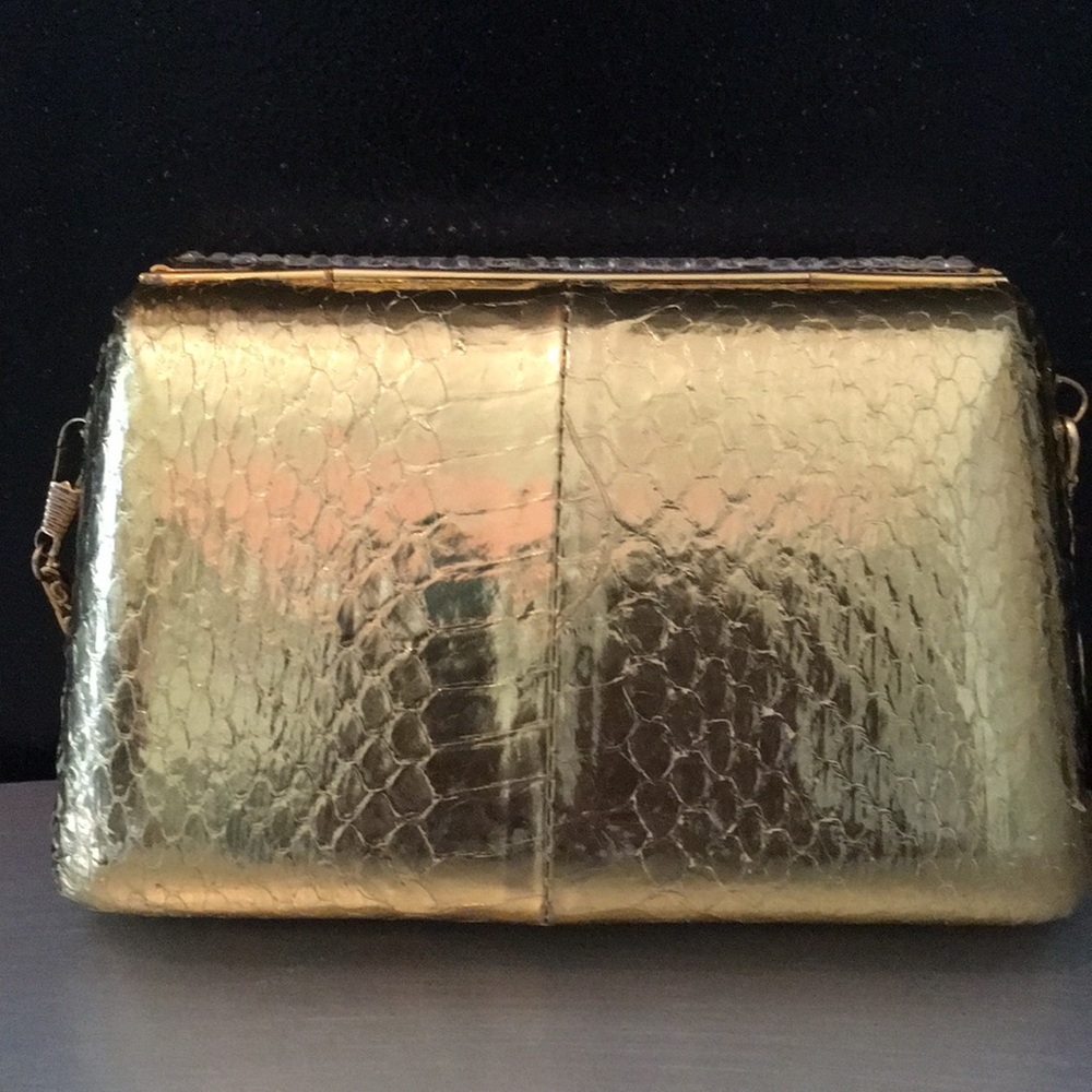 Gold Rhinestone Chain Crossbody Bag - Picture 7 of 8
